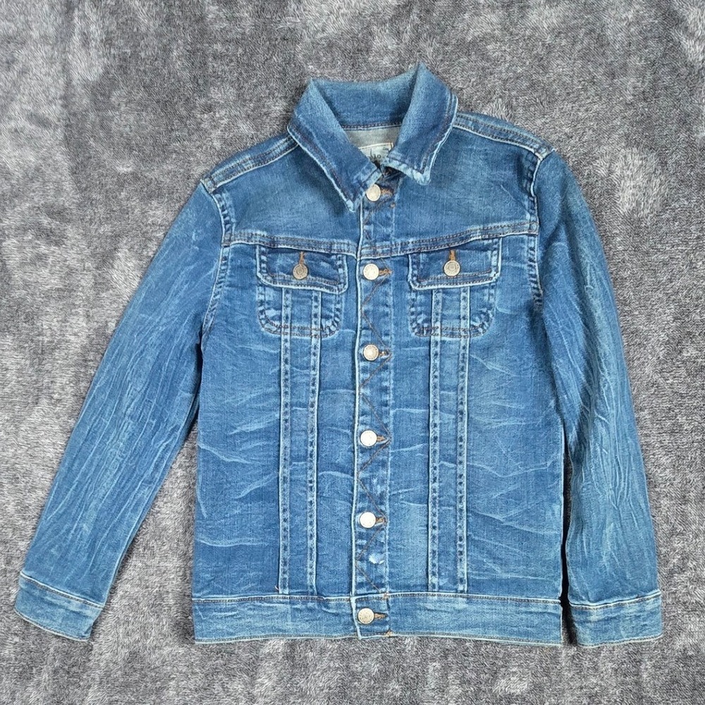 Vintage Polo Ralph Lauren Boys Denim Jacket Size 6X Blue Trucker Style